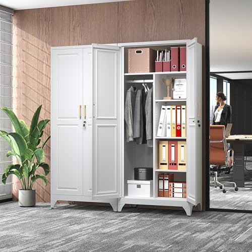 SteeLoong Armoire Wardrobe Closet,71" H Wardrobe Cabinet with Locking Doors