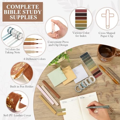 Reallnaiv Housekeeping Mug Bag Notebook Highlighter Pen Note, Brown