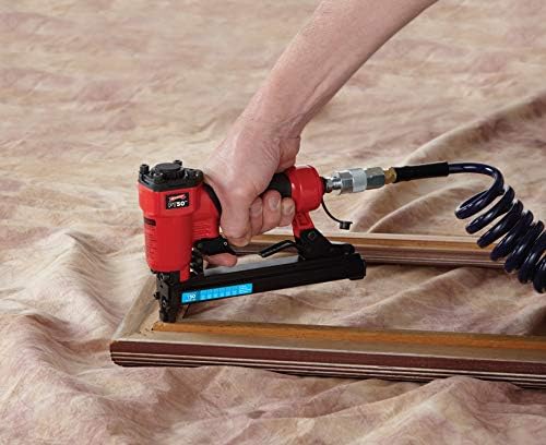 Arrow PT50 Oil-Free Pneumatic Staple Gun, Heavy-Duty Stapler, Red