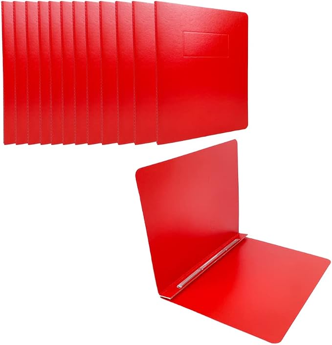 Fiberboard Binder, 8.5 Inch Centers, 3 Inch Capacity, Letter Size, for Pressboard Report Cover,12 per Box (Red) (Color)