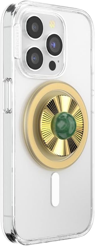 PopSockets Phone Grip for MagSafe, Magnetic Holder- Gem Brooch Jade | Removable, For Kindle / Android / iPhone, With Magnet, Enamel, Designs, Girly, Women