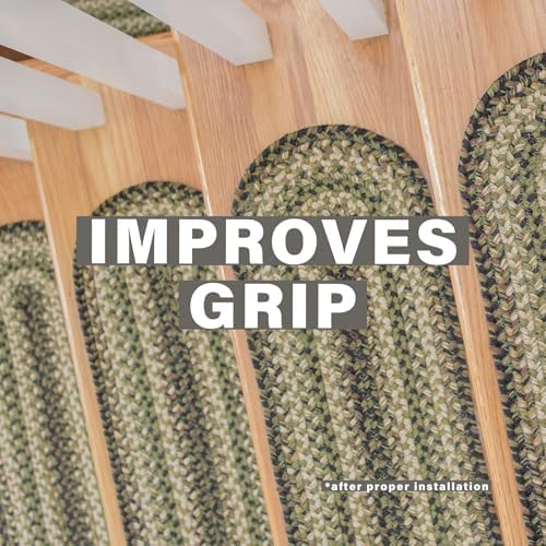 Homespice Pinecone Jute Braided Stair Treads, Oval 8x28 Set of 13