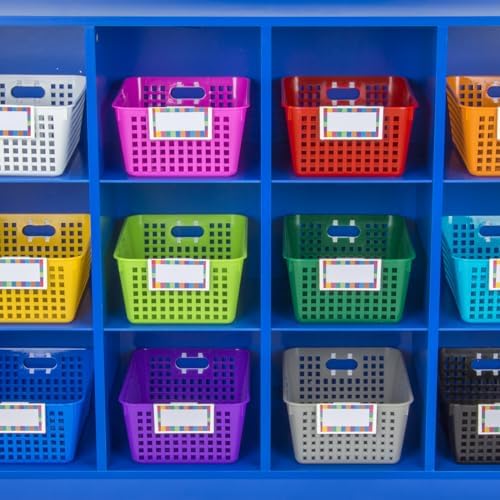 Really Good Stuff Large Plastic Book Baskets, 13.25" by 10" by 5.5"-12-Pack