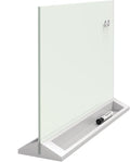 Quartet Glass Whiteboard Desktop Panel, Magnetic, 17" x 23", Dry Erase Surface, Includes Accessory Trays, 1 Marker and 2 High-Power Magnets, White (GDP1723W)