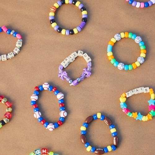 Colorations Jumbo Alphabet Beads, 260 Pieces, 10 of Each Letter | Ages 5+, Kindergarten+, A to Z Letter Beads, 1/2" Size, Kids Craft Projects, Jewelry Making, Hair Accessories, Key Chains