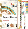 Teacher Planner 2026-2027, July 2026 - June 2027, Academic Weekly & Monthly Calendar Planner with Tabs, 8.5" x 11" A4 Teacher Lesson Plan Book with 7 Periods, Daily Agenda School Organizer for Teacher Student Homeschool, Rainbow