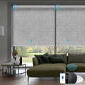 SmartWings Motorized Smart Roller Shades, 100% Blackout Vigor Pale Grey