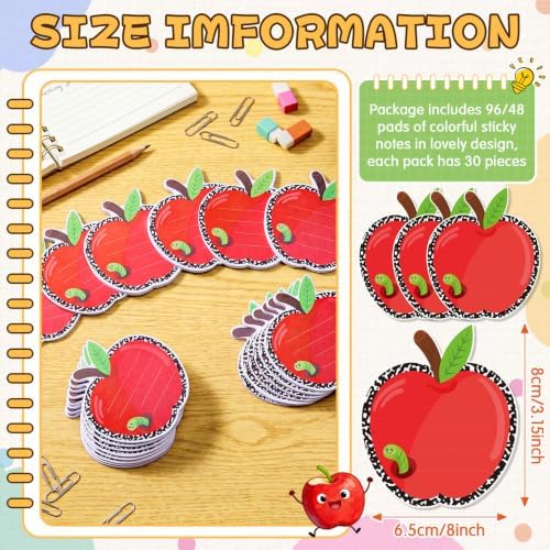 Apple Sticky Notes Cute Note Pads Teacher Back to School Gifts