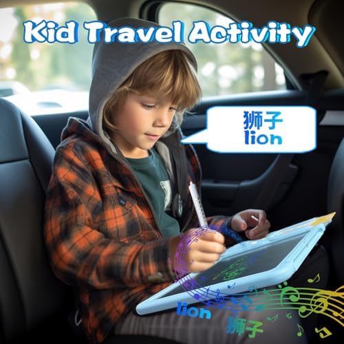Writing Drawing Tablet with Talking Flash Cards - Chinese Blue