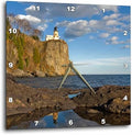 3dRose Wall Clock Silent - 10 inch - USA, Minnesota, Split Rock Lighthouse, Lake Superior - US24 DSV0010 - David Svilar - Lighthouses