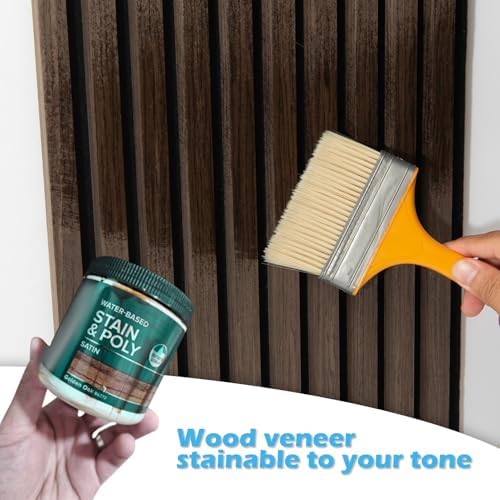 Art3d 108 x 12 in 3D Fluted Soundproof Wood Slat Wall Panel, 4-Pack, Walnut