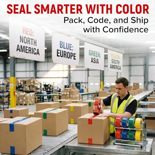 2" x 110 Yards Red Packing Tape, 2 Rolls