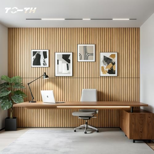 TO-TH Soundproof Panels Decorative Noise Absorbing Wall Panel 10 Pack, Teak