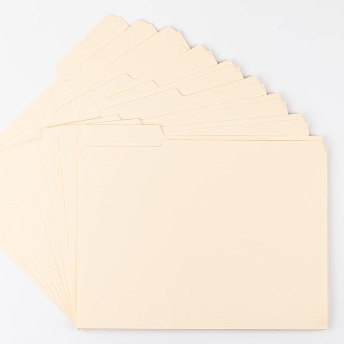 Smead File Folder, Reinforced 1/3-Cut Tab, Letter Size, Manila, 45 Per Box (10438)