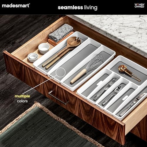 madesmart Classic 3 Compartment Utensil Tray, Carbon