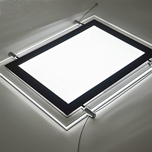 A4 Portrait Crystal Poster Photo Light Frame Real Estate Agent Store Sign Holders Led Window Hanging Light Box Advertising Decorative Signs Display (Vertical, 3pcs A4 a Row)