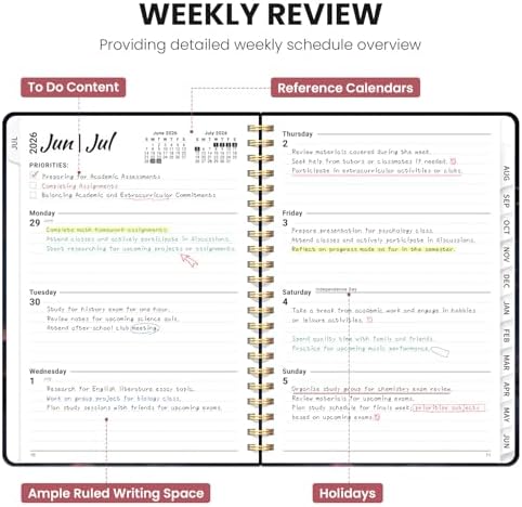 ZOTIA Planner 2026-2027 Jul 2026-Jun 2027 Academic Monthly & Weekly Planner