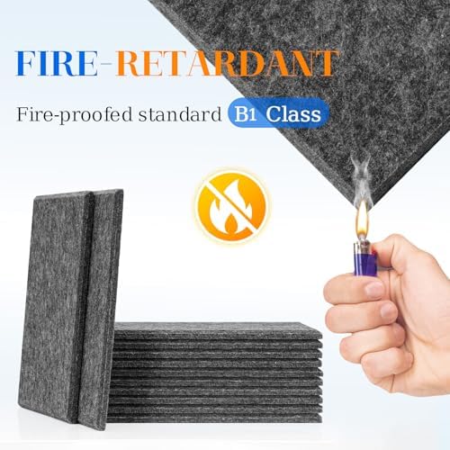DOLLAR BOSS Felt Cork Board Tiles 48"x36" Bulletin Board, 12 Pcs Dark Grey