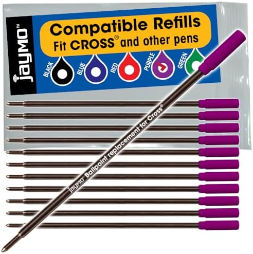 Replacement for Cross 8511/8513/8515 - Ballpoint Pen Refill - 12 Purple