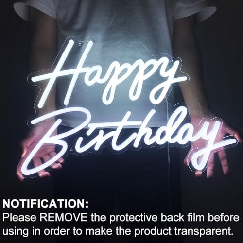 Happy Birthday Neon Sign for All Partys, Large Size-23 x 14inch, Led Neon Signs With Dimmable Switch for Wall Decor, Photo Backdrop (Power by USB)-by Colysor
