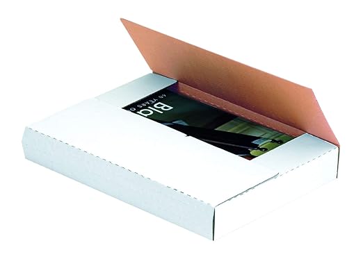 Tape Logic TLM961 Easy-Fold Mailers, 9 5/8" x 6 5/8" x 1 1/4" White (Pack of 50)
