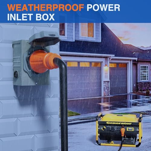 Nilight 50AMP Generator Power Inlet Box Pre-drilled ETL Listed NEMA SS2-50P