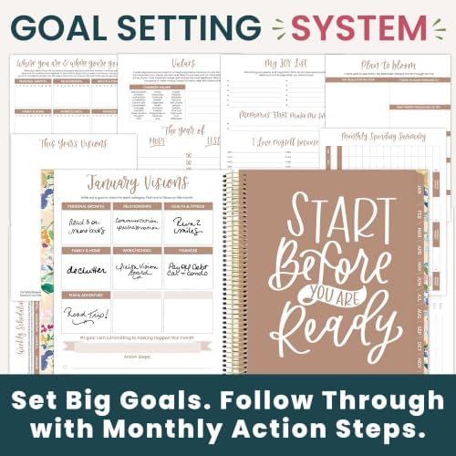 bloom daily planners 2027 Hardcover Goal & Vision Planner (January - December 2027) - Monthly & Weekly Calendar Year Agenda Organizer - 7.5" x 9" - Morning Song