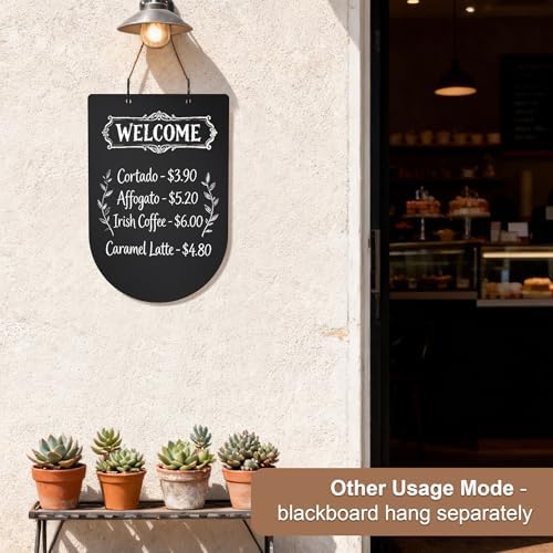 SELEAD Small Chalkboard Words Sign w/Metal Stand, 2 Pack 8x12”, Semicircle