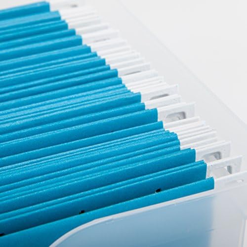 IRIS USA 6-Pack Medium Desktop File Box with Open Lid, Clear | Organize classroom papers, lesson plans and supplies with portable storage for teachers, schools and educators