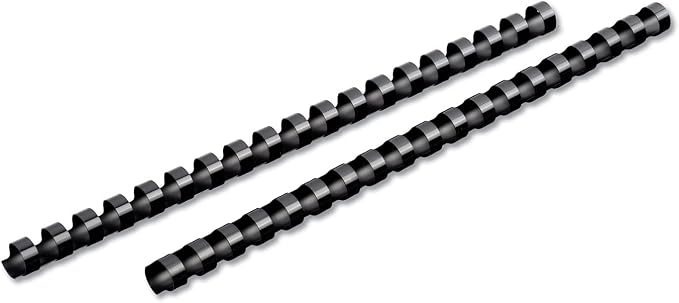 Mead CombBind Binding Spines/Spirals/Coils/Combs, 1/2", 85 Sheet Capacity, Black, 125 Pack (4000134)