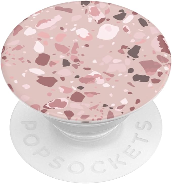 PopSockets Adhesive Phone Grip, Holder- Terrazo Clay | Secure Comfortable Hold, Anti-Drop, Kickstand, Pink, Girly, Women