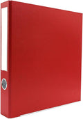 3-Ring Premium Round-Ring Binder - Red, 2" Spine, by Bindertek | 275 Sheet Capacity, 1.5" Round Rings, Linen-Textured Covers, Steel Reinforced Edges, Spine Label Included