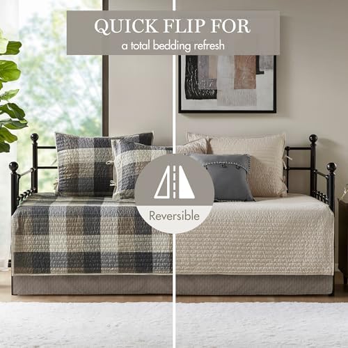 Madison Park Cabin Lodge Plaid Herringbone Daybed Cover Set, 6PC, 39"x75"