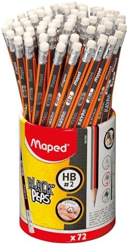Maped - Black'Peps #2 - Ergonomic Triangular Graphite Pencil - 72 Count