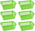 YBM HOME Plastic Perforated Storage Basket Bin Office Drawer, Shelf Desktop Countertop Tray Organizer 32-1188 (6, Green)
