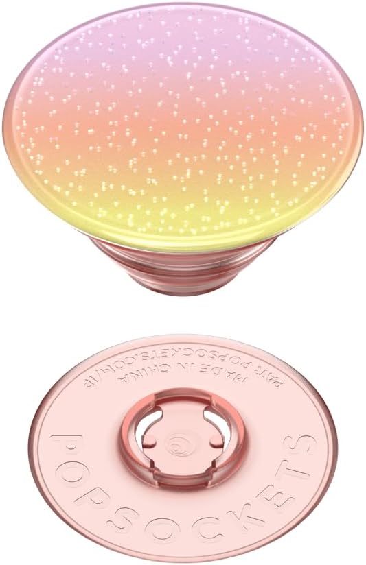 PopSockets Adhesive Phone Grip, Holder- Aura Sunrise | Secure Comfortable Hold, Anti-Drop, Kickstand, Purple, Aura, Rainbow, Colorful