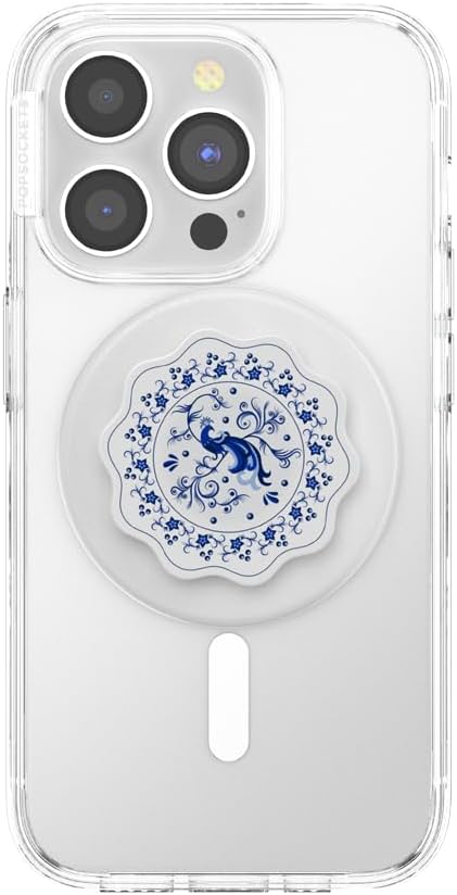PopSockets Phone Grip for MagSafe, Magnetic Holder- Peacock Saucer | Removable, For Kindle / Android / iPhone, With Magnet, Phone, Women, Electronic Accessories, For iPad/Kindle/iPhone/Android