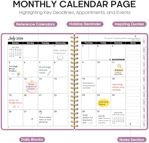 Taja Planner 2026-2027, 8.5" x 11" Calendar Planner, Jul 2026-Jun 2027 | Letter Hardcover Weekly & Monthly Academic Year Planner, Large Planning Agenda With Tabs, School & Office Supplies, Purple