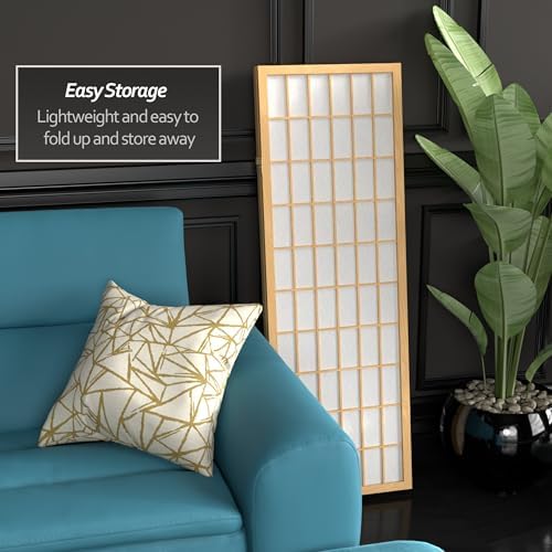 4 ft. Short Window Pane Shoji Screen - Natural - 3 Panels
