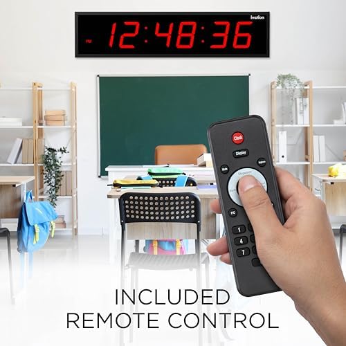 Ivation Oversized Digital Wall Clock with Large LED Display & Timer, 72"