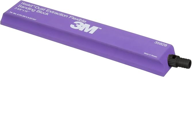 3M Hookit Dust Extraction Flexible Sanding Block, 35828, 406 mm x 67 mm | 1 Sanding Block, Lightweight, Flat, Restore contours and bodylines