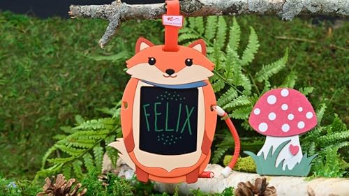 Boogie Board Sketch Pals Fox 4” LCD Writing Tablet for Kids – Reusable Mess-Free Drawing Pad with Tethered Stylus – Clip-On Travel Doodle Board Toy – Ages 3+