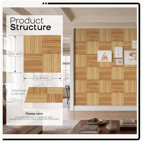 BUBOS 6 Pack Art Acoustic Wall Panels,70.8”x47.2”Self Adhesive for Home Decor