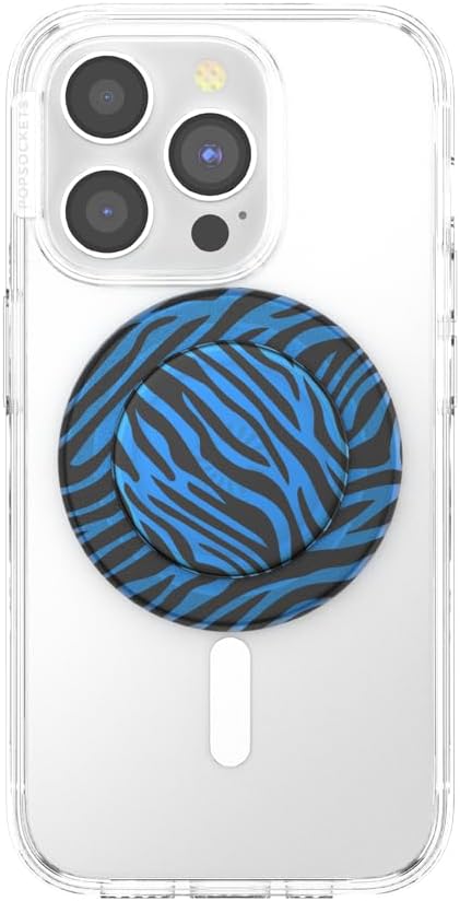 PopSockets Phone Grip for MagSafe, Magnetic Holder- Zed | Removable, For Kindle / Android / iPhone, With Magnet, Blue