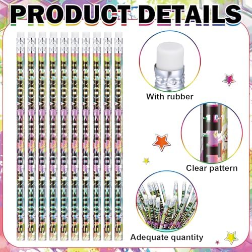 Tenceur 100 Pcs Student of The Month Pencils with Erasers Bulk 7.3 Inches Student Incentives Recognition Education Award Prize for Teacher School Classroom Reward Supplies