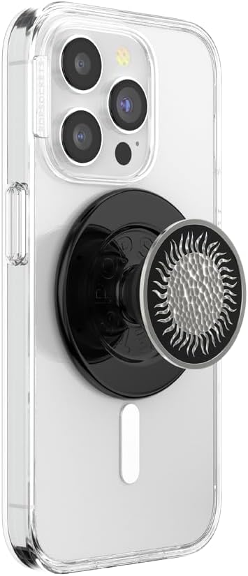 PopSockets Phone Grip for MagSafe, Magnetic Holder- Hammered Sun Black | Removable, For Kindle / Android / iPhone, With Magnet, Black, Electronic Accessories, For iPad/Kindle/iPhone/Android