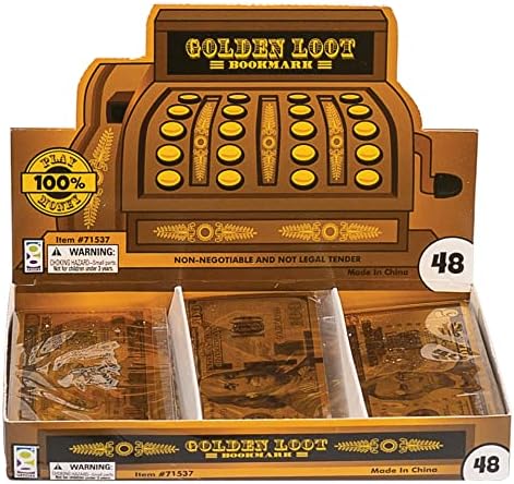 Raymond Geddes Golden Loot Bookmarks (Pack of 48) - Pretend Play Money