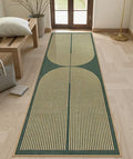 Lahome Rainbow Easy Jute Green Kitchen Runner,2x8 Indoor Outdoor Runner Rug