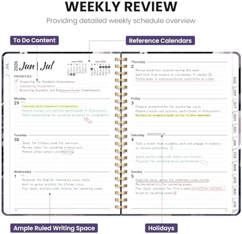 ZOTIA Planner 2026-2027 Jul 2026-Jun 2027 Academic Monthly & Weekly Planner