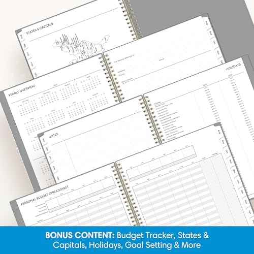 Blue Sky 2026-2027 Weekly & Monthly Academic Planner, 8.5"x11", Silver